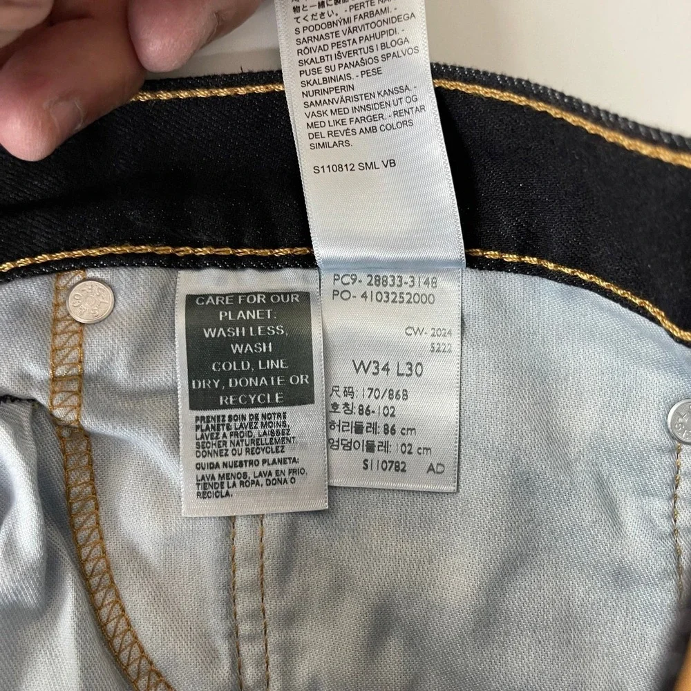 Levi's Jeans Mens 34x30 Blue 512 Slim Taper Dark Wash Denim Preppy Casual New